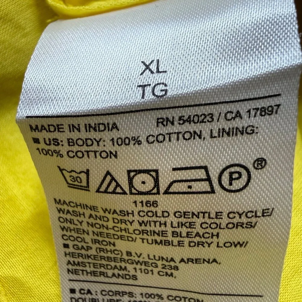 Banana Republic Size XL Yellow Lemon Candy Voile Elbow Sleeve V-Neck Midi Dress - Picture 6 of 16